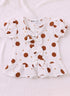 Brown Polka Dot Bow Detail Frock Set