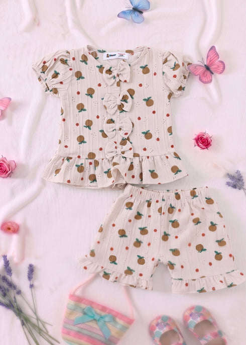 Orchard Bloom Bow Detail Frock Set