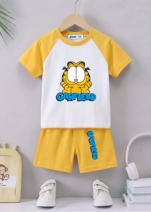 Garfield Printed Raglan Interlock Short Set