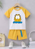 Garfield Printed Raglan Interlock Short Set