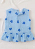 Blue Hearts Bow Detail Frock Set