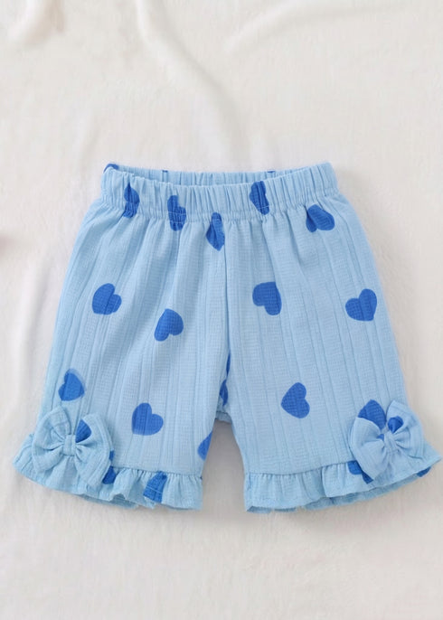 Blue Hearts Bow Detail Frock Set