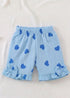 Blue Hearts Bow Detail Frock Set