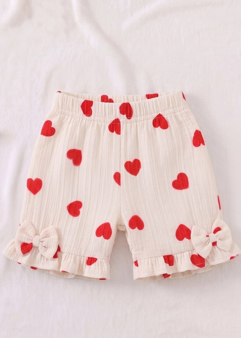 Red Hearts Bow Detail Frock Set