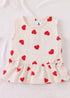 Red Hearts Bow Detail Frock Set