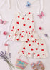 Red Hearts Bow Detail Frock Set
