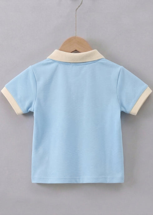 Little Sky Patrol Panelled Polo Short Set