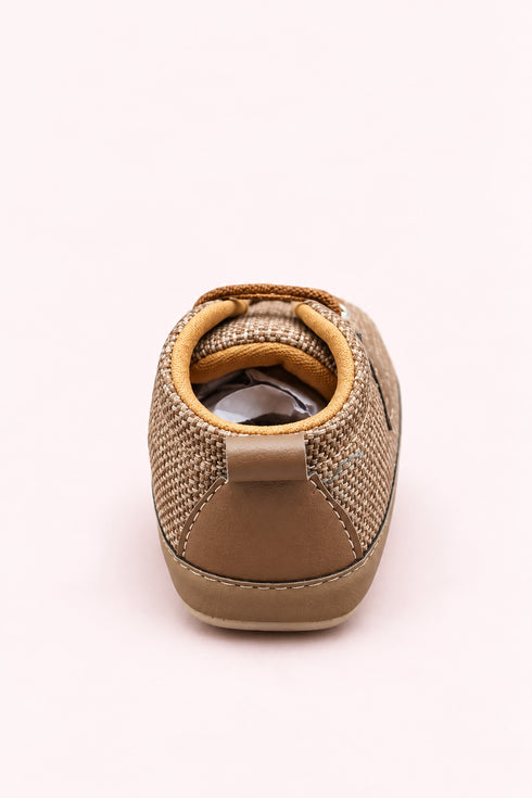 Sand & Brown Toddler Velcro Baby Sneakers