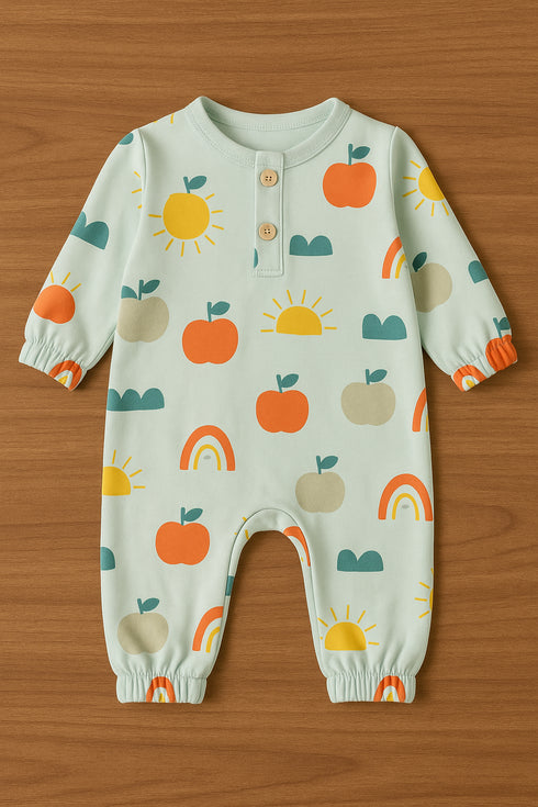 Sunny Sprout Interlock Henley Sleepsuit