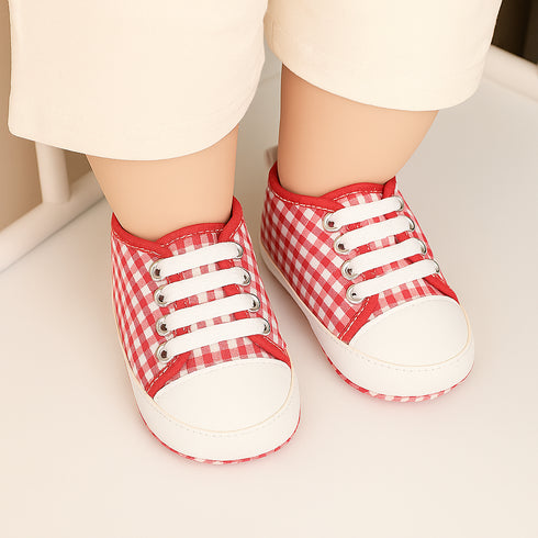 Baby Shoe with Pink Polka Dot Soles