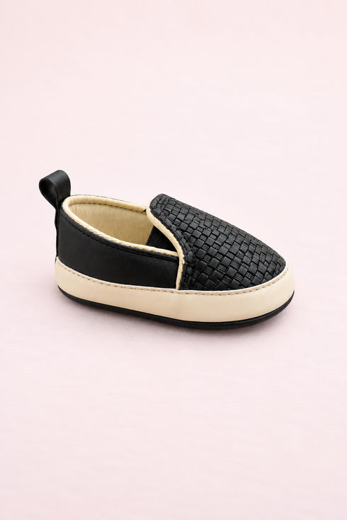 Black Luxe Dot Slip-Ons Sneakers