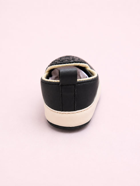 Black Luxe Dot Slip-Ons Sneakers