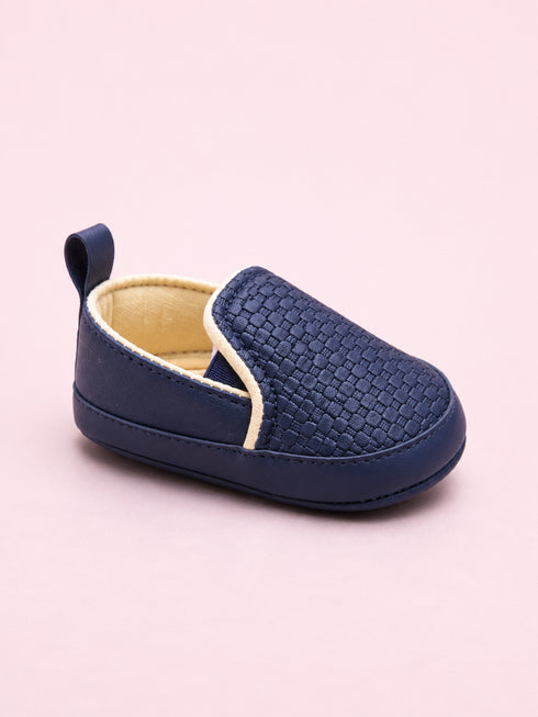 Navy Luxe Dot Slip-Ons Sneakers