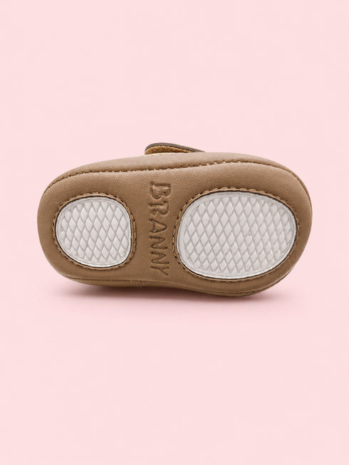Sand & Brown Toddler Velcro Baby Sneakers