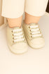 Green & Sand Beige Checkered Baby Sneaker