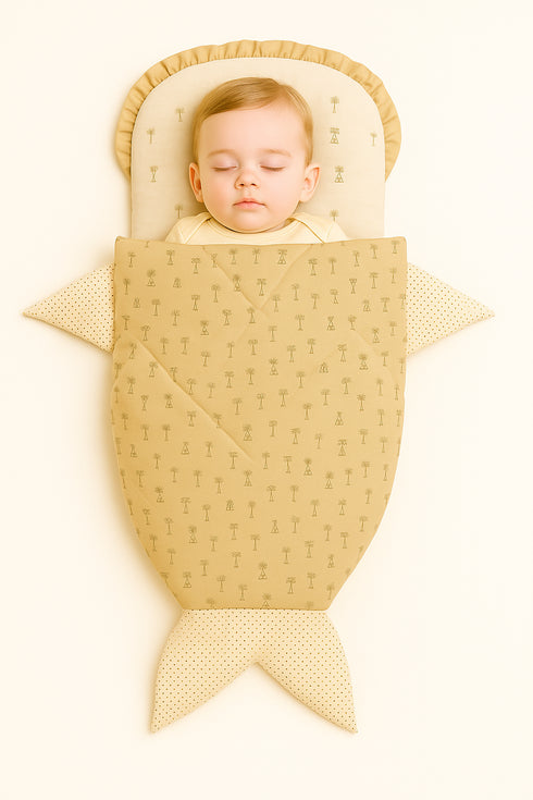 Cozy Fish Tail Design with Pillow Baby Bed