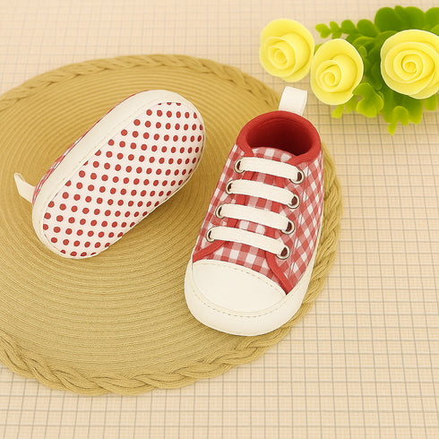 Red Gingham Baby Sneaker
