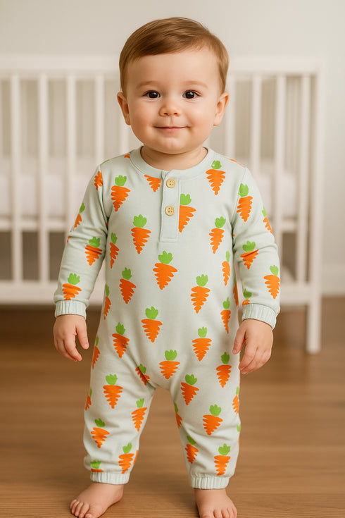 Little Carrots Interlock Henley Sleepsuit