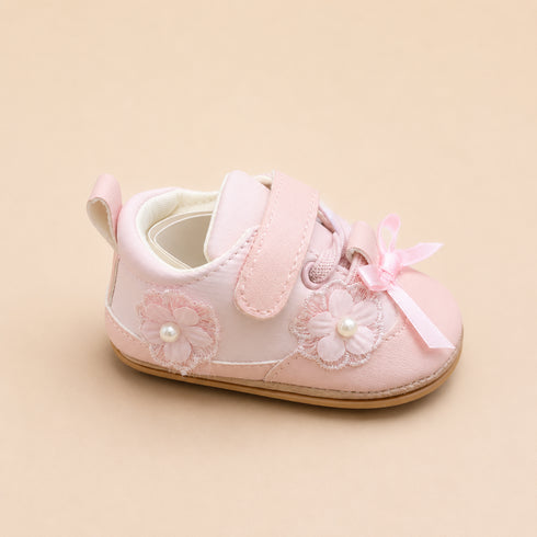 Pink Floral Baby Girl Shoes