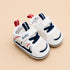 White & Navy Baby Sneakers