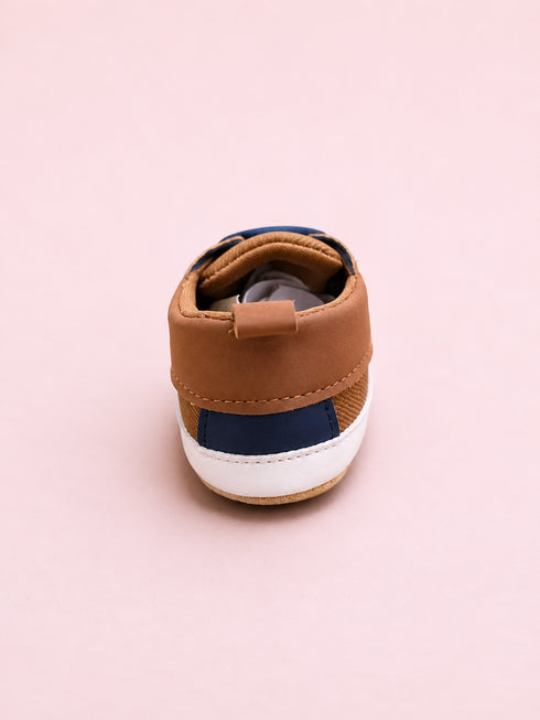 Tan & Navy Baby Sneakers