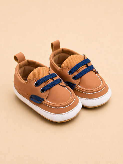 Tan & Navy Baby Sneakers