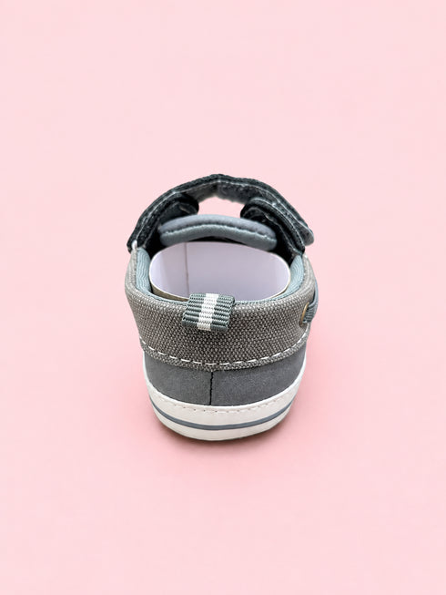 Grey Striped Baby Sneakers