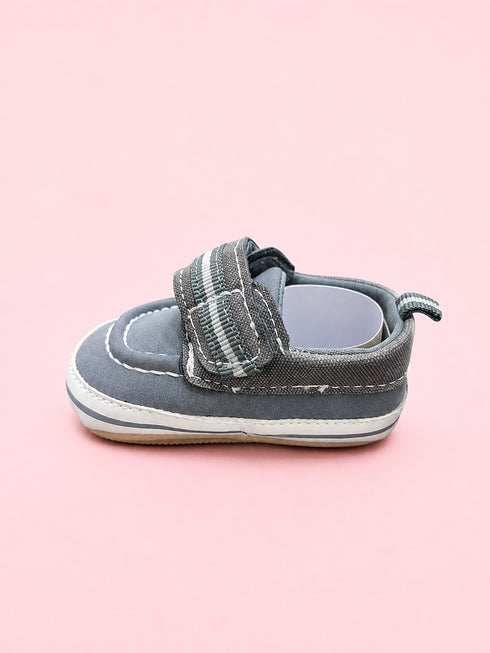 Grey Striped Baby Sneakers