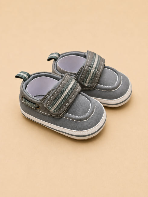 Grey Striped Baby Sneakers