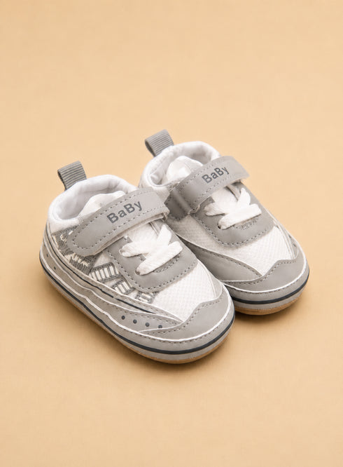 Grey & White Baby Sneakers