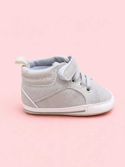 Grey High-Top Baby Sneakers
