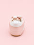 White & Blush Pink Bunny-Ear Baby Sneakers with Velcro Strap