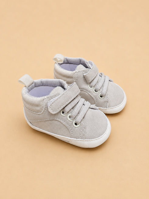 Grey High-Top Baby Sneakers