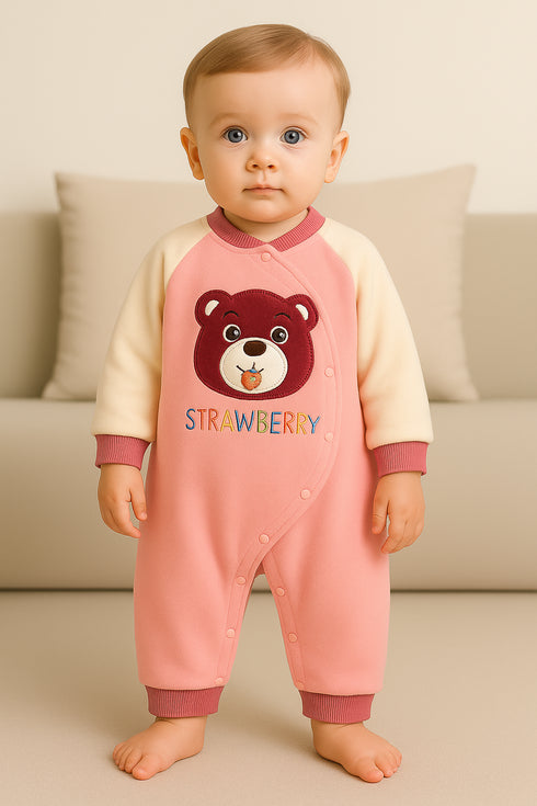 Coral Fleece Padded Sleepsuit (Pink)