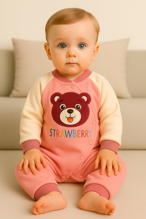 Coral Fleece Padded Sleepsuit (Pink)