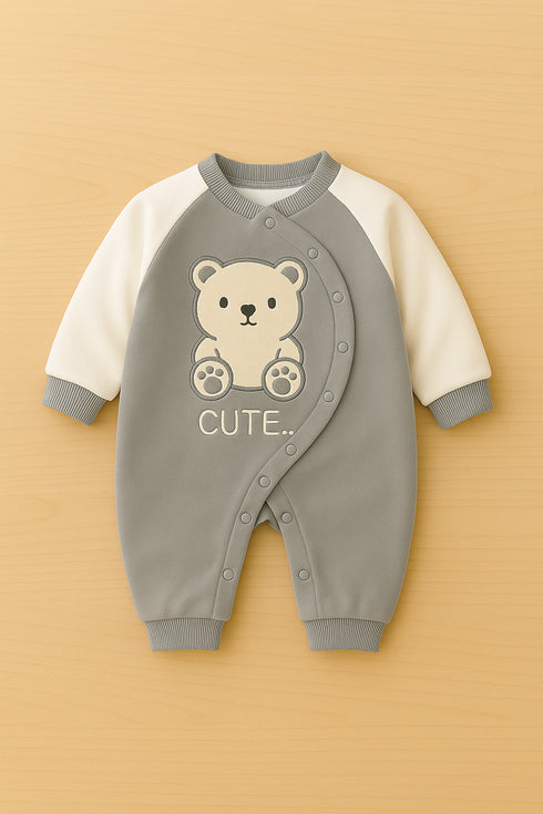 Coral Fleece Padded Sleepsuit(Gray)