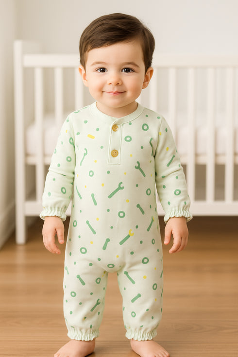 Tool Time Interlock Henley Sleepsuit