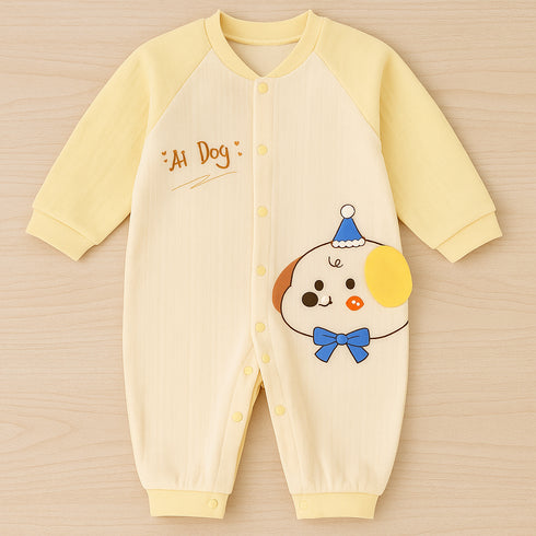 Yellow Puppy Flannel Fleece Sleepsuit