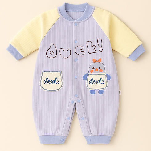 Purple Duck Flannel Fleece Sleepsuit