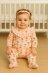 Pink Petal Play Frill Buttoned Interlock Sleepsuit