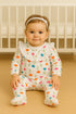 White Petal Play Frill Buttoned Interlock Sleepsuit