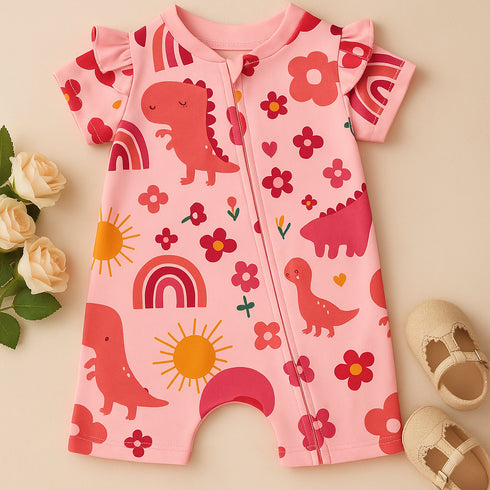 Frilled Sunshine Garden Zip-Up Romper