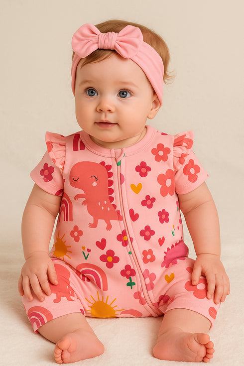 Frilled Sunshine Garden Zip-Up Romper