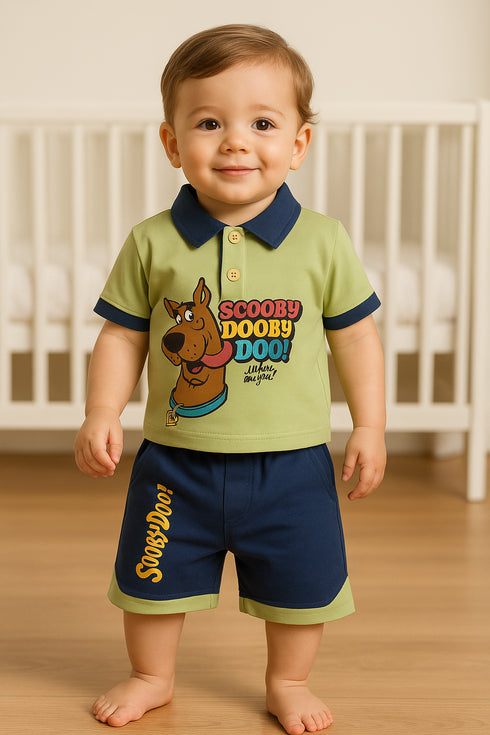 Scooby Dooby Panelled Polo Short Set