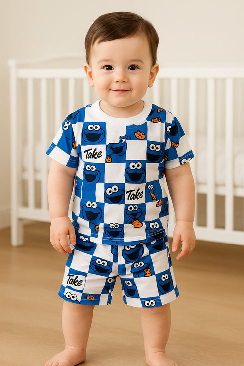 Cookie Monster Interlock Short Set