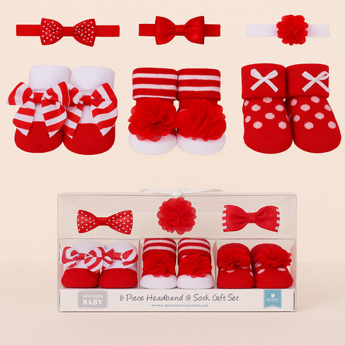 Baby 6-Pcs Headband & Sock Gift Set