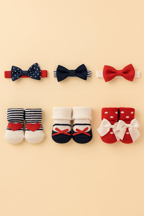 Baby 6-Pcs Headband & Sock Gift Set