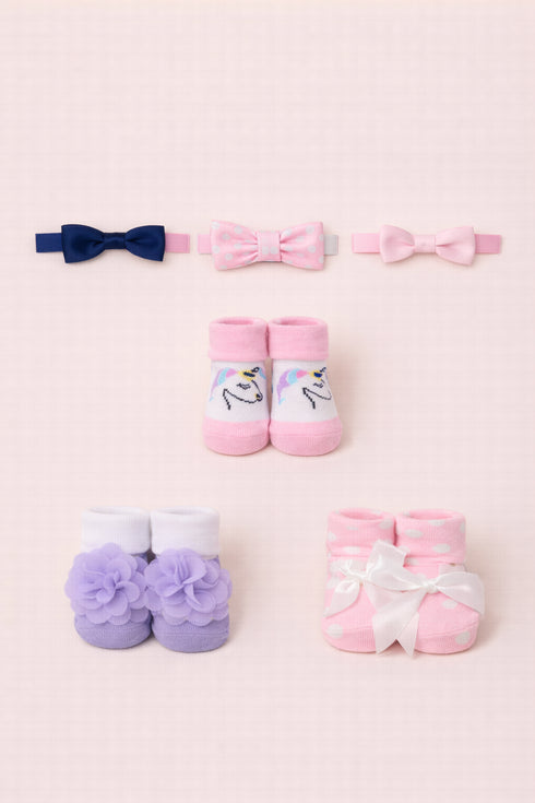 Baby 6-Piece Headband & Sock Gift Set