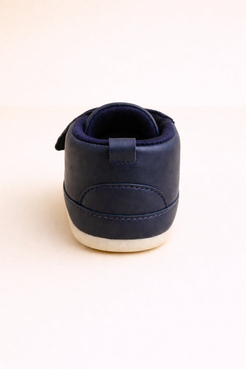 Navy Blue Striped Baby Sneaker