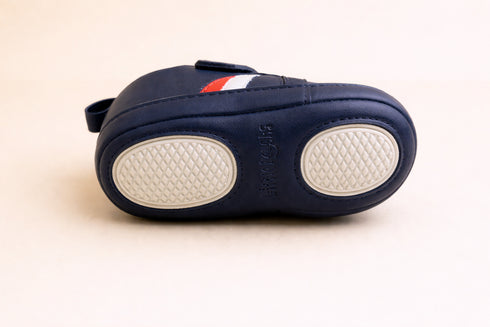 Navy Blue Striped Baby Sneaker